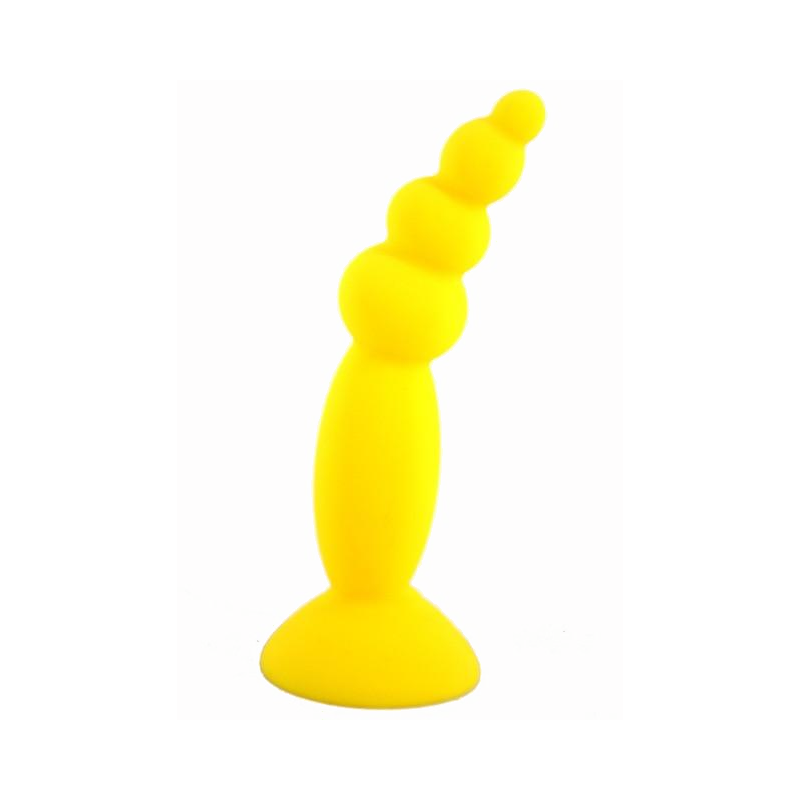 House Of Dasein Colourful Silicone Butt Plug Beads Suction Cup Anal Trainer Beginners - Yellow - Style C V1257-30370342109322
