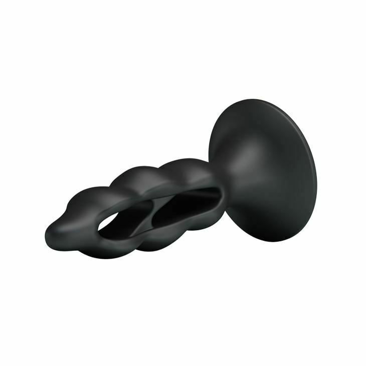 House Of Dasein Black Silicone Butt Suction Cup Anal Plug Expander Prostate Massager - Black V1257-30370404466826
