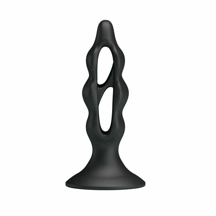 House Of Dasein Black Silicone Butt Suction Cup Anal Plug Expander Prostate Massager - Black V1257-30370404466826