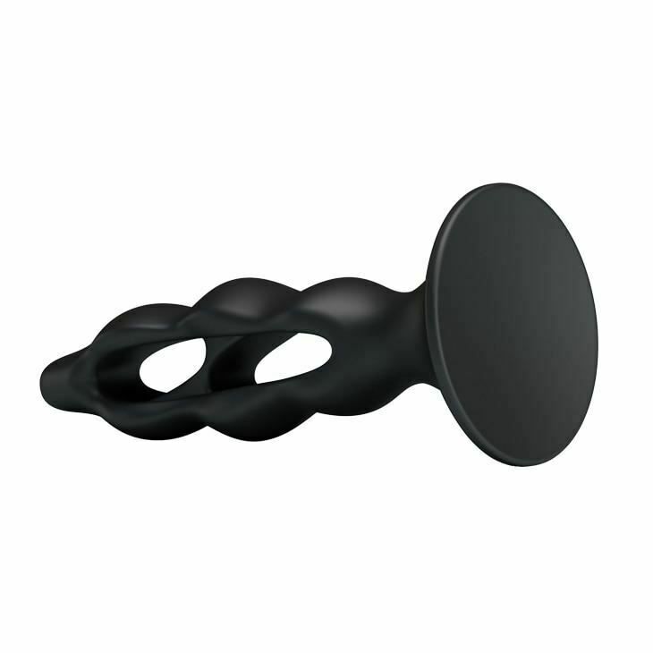 House Of Dasein Black Silicone Butt Suction Cup Anal Plug Expander Prostate Massager - Black V1257-30370404466826