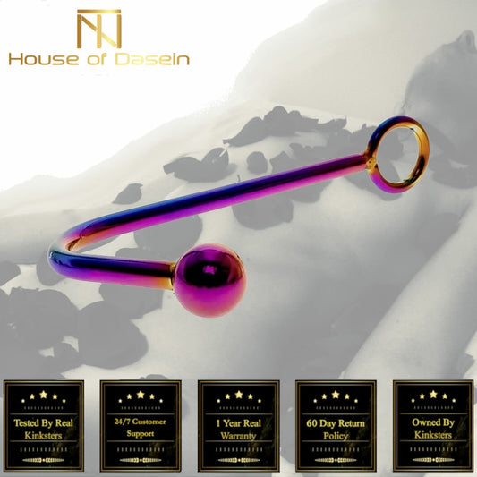 House Of Dasein Stainless Steel Metal Rainbow Anal Hook Bdsm Butt Plug Ball Bondage Restraint - Rainbow V1257-30370497462410