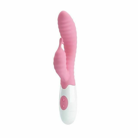 House Of Dasein Pretty Love Silicone Rabbit Vibrator Double Clitoris G Spot Stimulation Women - Pink V1257-30370929639562