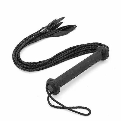 House Of Dasein 75Cm Braided Leather Flogger Bdsm Spanking Bondage - Black V1257-30371015098506