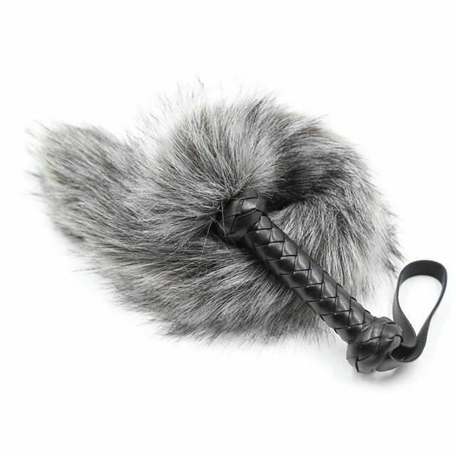 House Of Dasein 62Cm Soft Fur Tail Spanking Flogger Bdsm Sensation Impact Play - Grey V1257-30371015295114