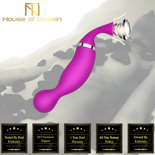 House Of Dasein Sucking Vibrator Double Ended Nipple Clitoris Suction G Spot Vibrations V1257-30547164496010