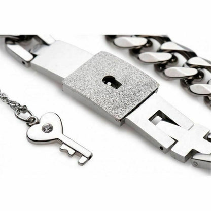House Of Dasein Chain Locking Bracelet And Key Necklace Lockable Wrist Bondage Bdsm V1257-30577233887370