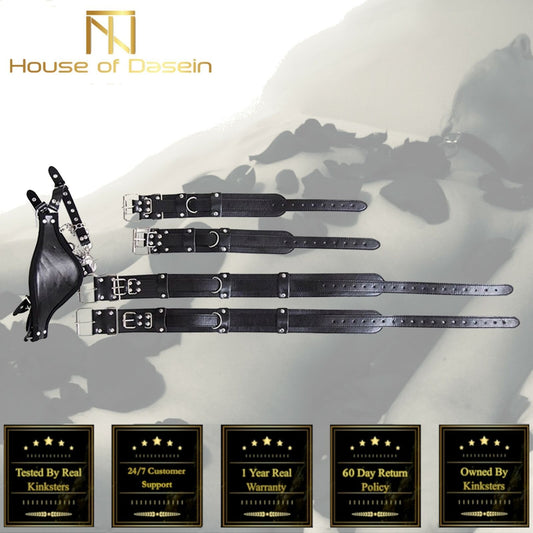 House Of Dasein Open Leg Bondage Restraints Collar To Thigh Ankle Cuffs Sling Spreader Bar Bdsm V1257-30579640172682