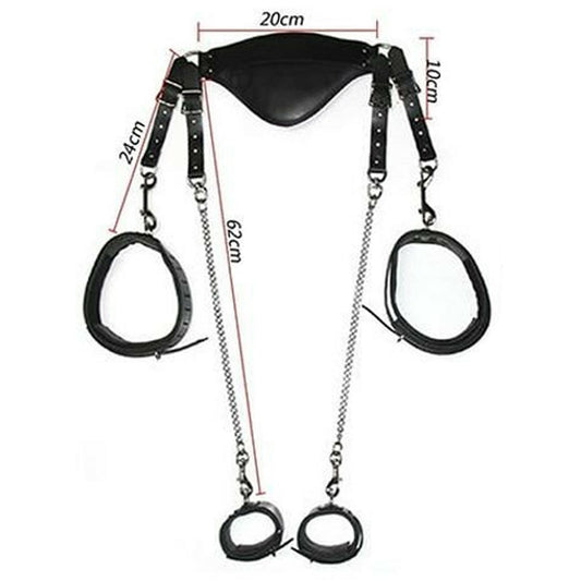 House Of Dasein Open Leg Bondage Restraints Collar To Thigh Ankle Cuffs Sling Spreader Bar Bdsm V1257-30579640172682