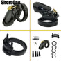 House Of Dasein Plastic Male Chastity Locking Cock Cage Bondage Kink Fetish Restraints - Black - Short V1257-30581498577034