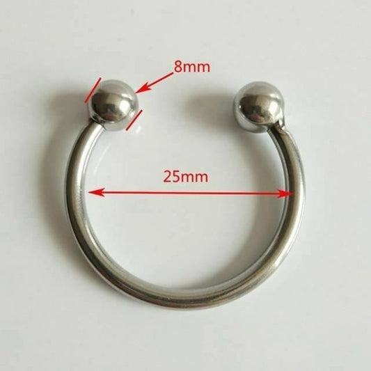 House Of Dasein Stainless Steel Metal Glans Penis Delay Training Half Circle Cock Ring Men - 25Mm V1257-30581504180362