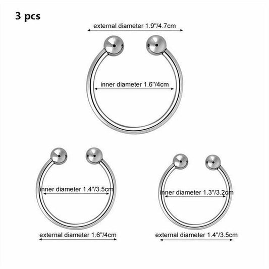 House Of Dasein Stainless Steel Metal Glans Penis Delay Training Half Circle Cock Ring Men - 32Mm/35Mm/40Mm V1257-30581504376970