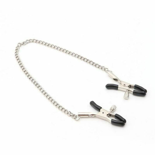 House Of Dasein Metal Nipple Clamps With Chains Bdsm Bondage Beginners Fetish Kink - Black V1257-30583082418314