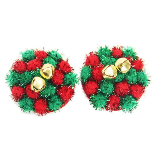 House Of Dasein Christmas Nipple Covers Breast Adhesive Stickers Poms Bells Bdsm Fetish - Red V1257-30583180951690