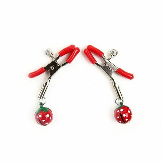 House Of Dasein Cute Red Strawberry Bells Nipple Clamps Breast Clips Bdsm Kink - Red V1257-30583196975242
