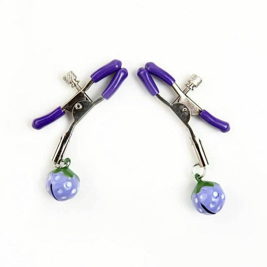 House Of Dasein Cute Red Strawberry Bells Nipple Clamps Breast Clips Bdsm Kink - Purple V1257-30583197008010