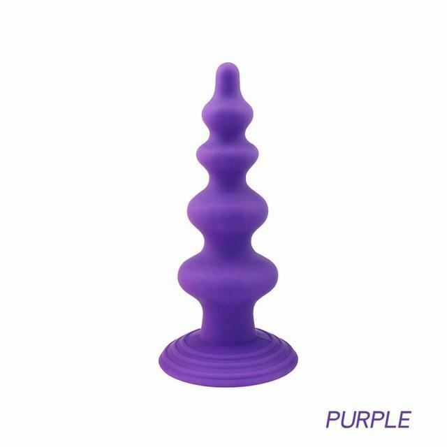House Of Dasein Silicone Anal Dildo Prostate Massager Strong Suction Cup Butt Plug - Purple V1257-30807345234058
