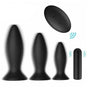 House Of Dasein Black Silicone Butt Plug Set Wireless Vibrator Anal Training Bdsm - Style 1 - Smooth V1257-30807345528970