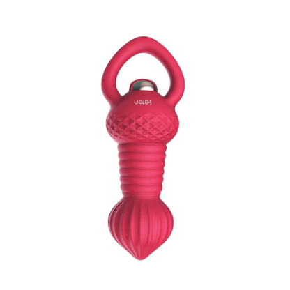 House Of Dasein Vibrator Silicone Vibrating Soft Anal Beads With Handle Butt Plug - Red V1257-30807345660042