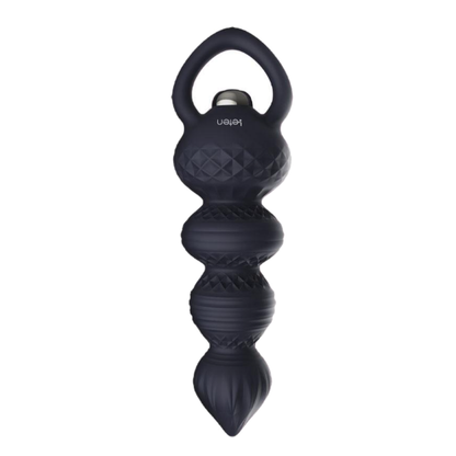 House Of Dasein Vibrator Silicone Vibrating Soft Anal Beads With Handle Butt Plug - Black V1257-30807345725578