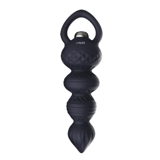 House Of Dasein Vibrator Silicone Vibrating Soft Anal Beads With Handle Butt Plug - Black V1257-30807345725578