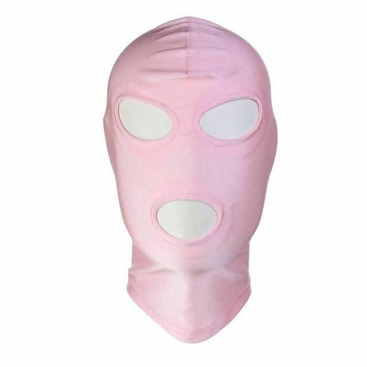 House Of Dasein Pink Purple Bdsm Stretchy Hood Open Mouth Holes Full Mask Bondage Restraints - Pink - 3 Holes V1257-30808067965066