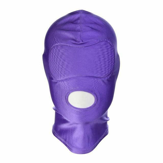 House Of Dasein Pink Purple Bdsm Stretchy Hood Open Mouth Holes Full Mask Bondage Restraints - Purple - Mouth V1257-30808068161674