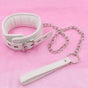 House Of Dasein White Padded Collar Cuffs Ankle Wrist Leash Bondage Kink Bdsm Kit - White - Collar V1257-30914578710666