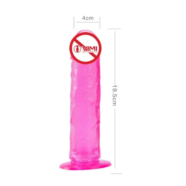 House Of Dasein Colourful Realistic Jelly Dildo Deep Throat Training Suction Cup Base - Pink - 18.5Cm V1257-30914656534666