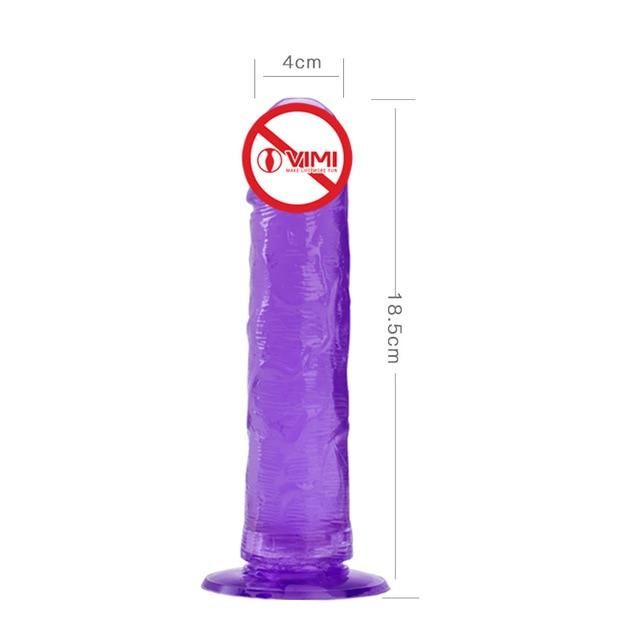 House Of Dasein Colourful Realistic Jelly Dildo Deep Throat Training Suction Cup Base - Purple - 20Cm V1257-30914656632970