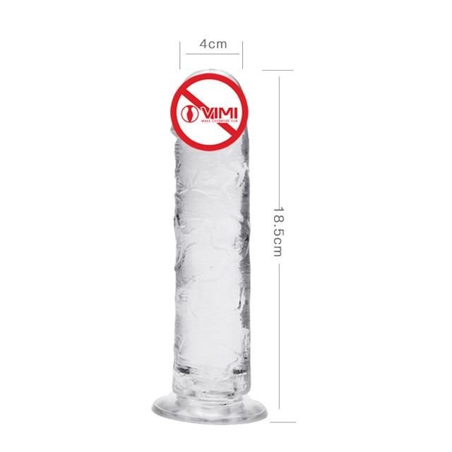 House Of Dasein Colourful Realistic Jelly Dildo Deep Throat Training Suction Cup Base - Clear - 18.5Cm V1257-30914656665738