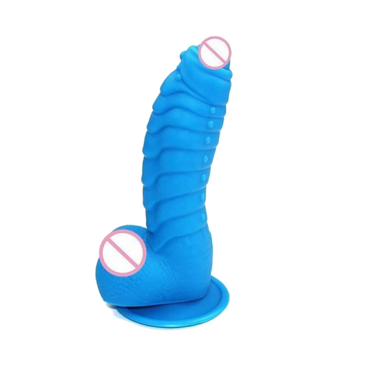 House Of Dasein Dinosaur Scales Dildo With Suction Cup Monster Dong Cock And Balls Masturbation - Blue V1257-31020870172810