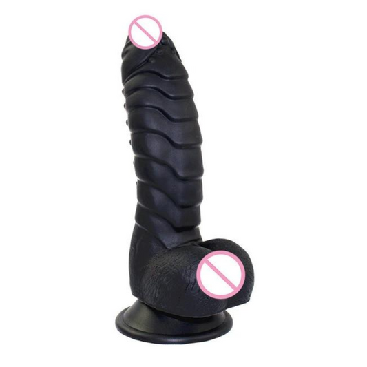 House Of Dasein Dinosaur Scales Dildo With Suction Cup Monster Dong Cock And Balls Masturbation - Black V1257-31020870238346