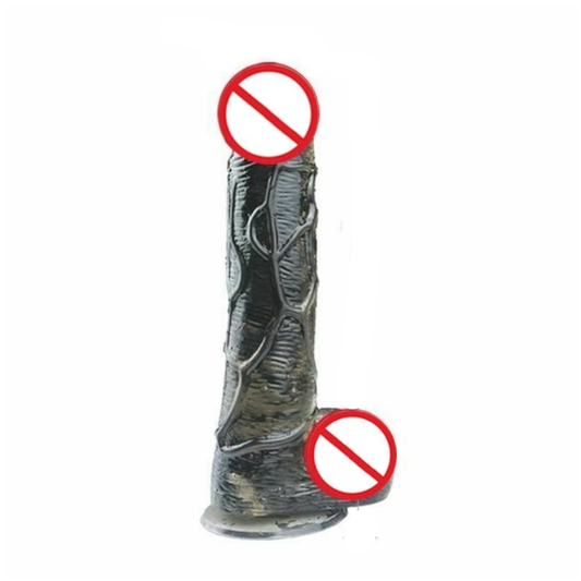 House Of Dasein Realistic Jelly Dildo Deep Throat Training Cock And Balls Dong - Black - 18Cm V1257-31020870336650