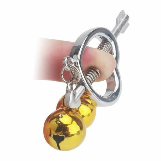 House Of Dasein Cupid' Arrow Gold Bell Stainless Steel Nipple Clamps Bdsm Bondage Restraints - Gold V1257-31020892356746