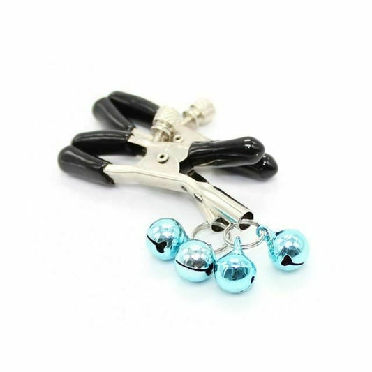 House Of Dasein Metal Double Bell Nipple Clamps Clitoris Clips Bdsm Bondage Restraints Kink - Blue - Bell V1257-31020893044874