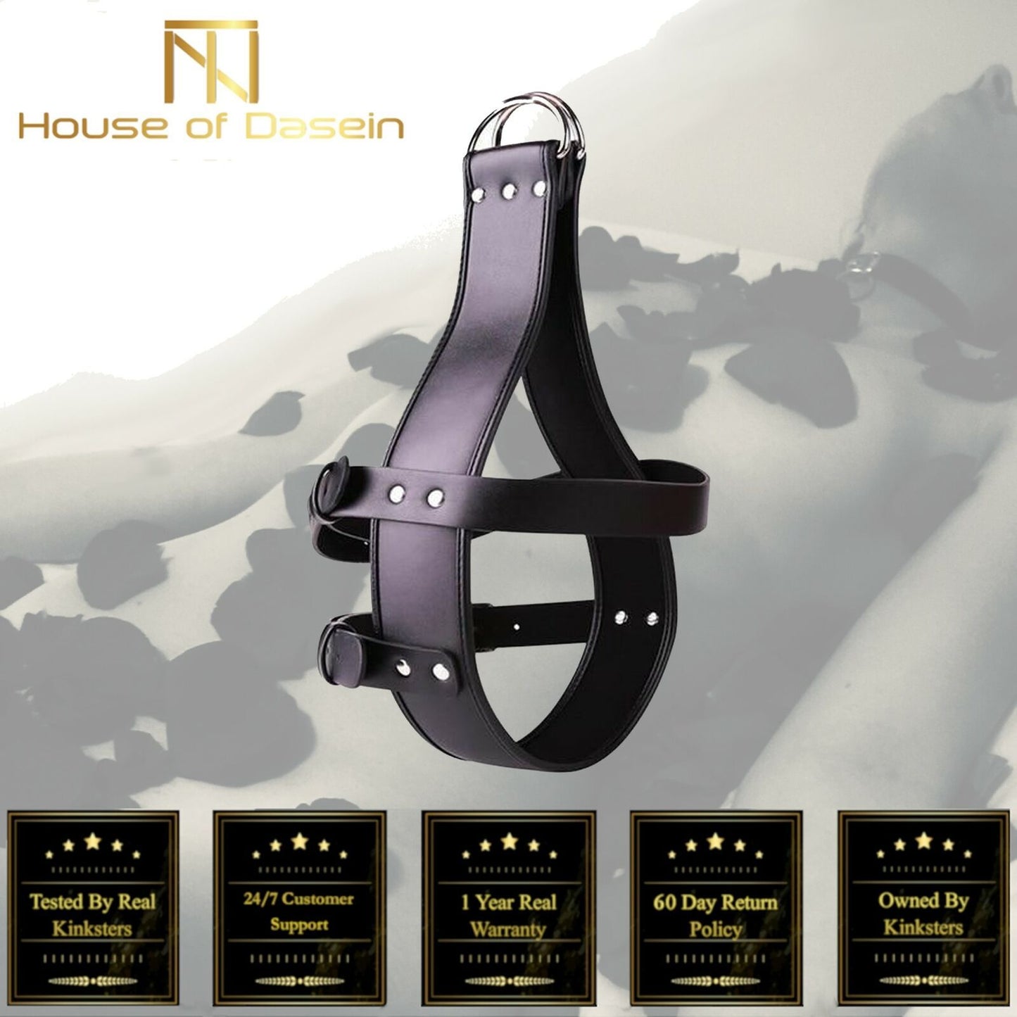 House Of Dasein Head Harness Bondage Suspension Bdsm Restraints Play - Black V1257-31189324071050
