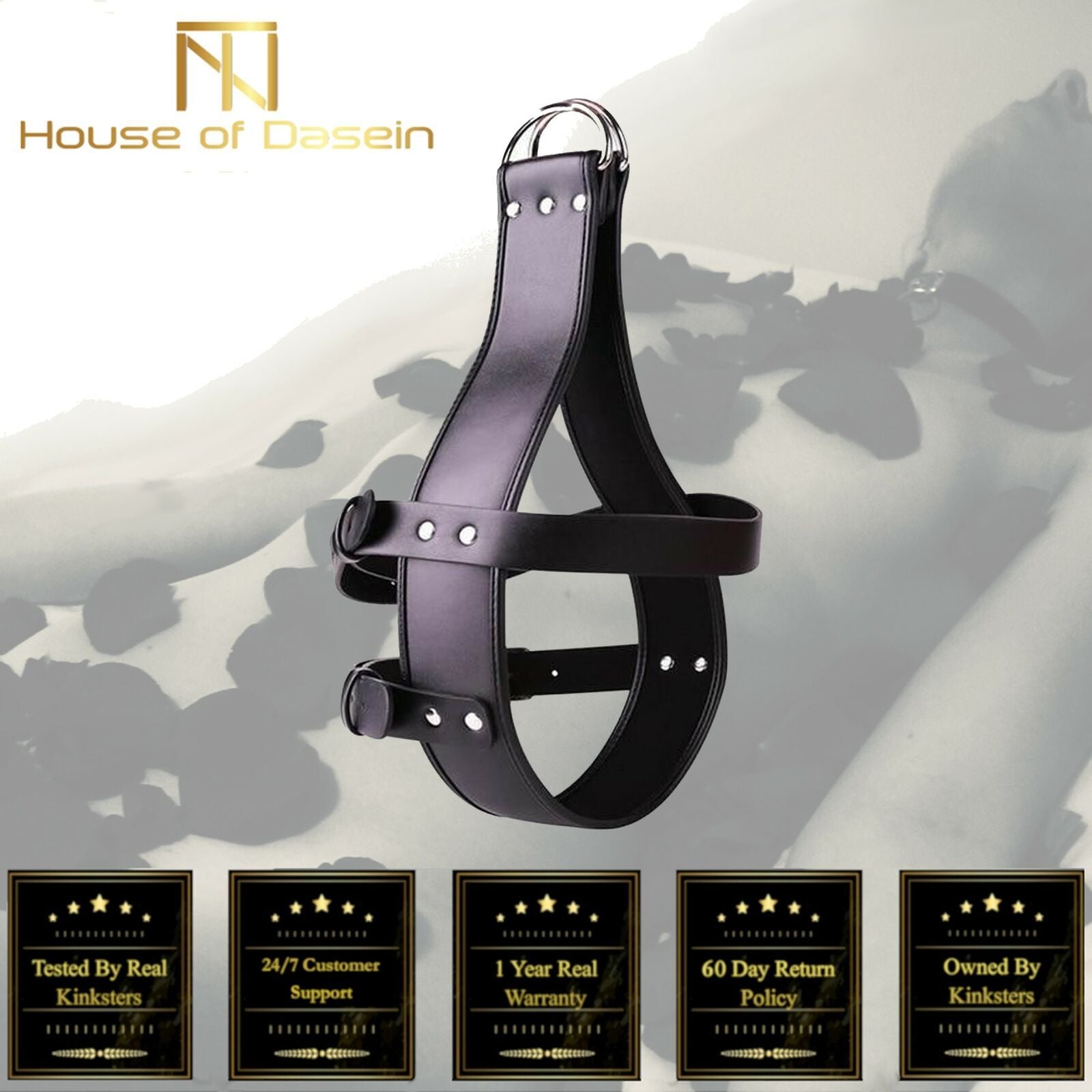House Of Dasein Head Harness Bondage Suspension Bdsm Restraints Play - Black V1257-31189324071050
