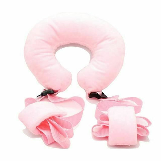 House Of Dasein Pink / Black Shape Pillow Nylon Straps And Cuffs Bdsm Bondage Restraints - Pink V1257-31189324103818
