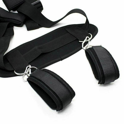 House Of Dasein Bdsm Full Restraints Set Bondage Slave Straps Wrist Ankle Cuffs Kit - Black V1257-31189324169354