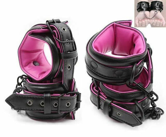 House Of Dasein Soft Pink Ankle Wrist Cuffs Restraints Bdsm Fetish Kink - Black - Hand Cuff Ankle Cuff V1257-31193741590666