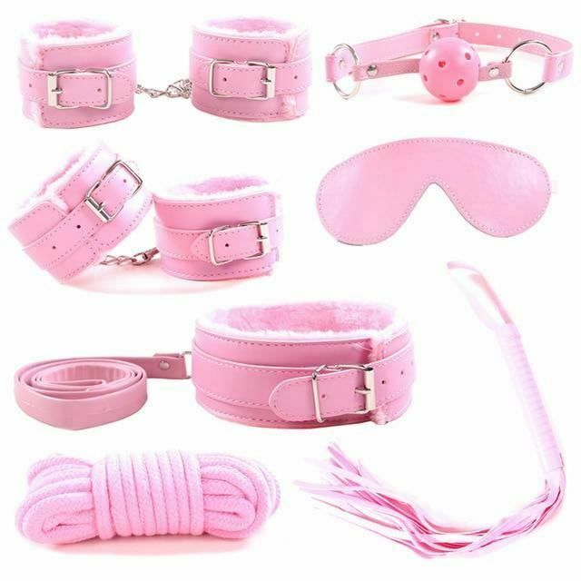 House Of Dasein Bondage Starter Kit Blindfold Gag Flogger Restraints - Pink V1257-31194043646090
