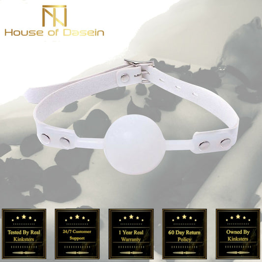 House Of Dasein White Silicone Ball Gag Slave Bondage Bdsm Kink Fetish Restraints - White V1257-31195328348298