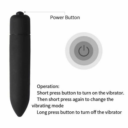 House Of Dasein Powerful Frequency Black Mini Vibrator Clitoris G Spot Stimulator - Black V1257-31195410825354