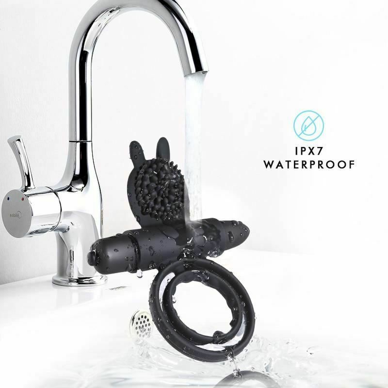 House Of Dasein Cock Mini Vibrator Silicone Vibrating Double Penis Ring - Black V1257-31196267806858