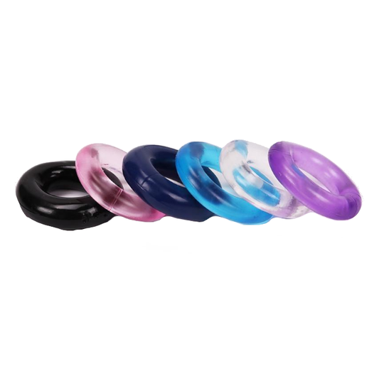 House Of Dasein 6Pcs Set Stretchy Silicone Cock Delay Ejaculation Penis Rings Men V1257-31196267872394