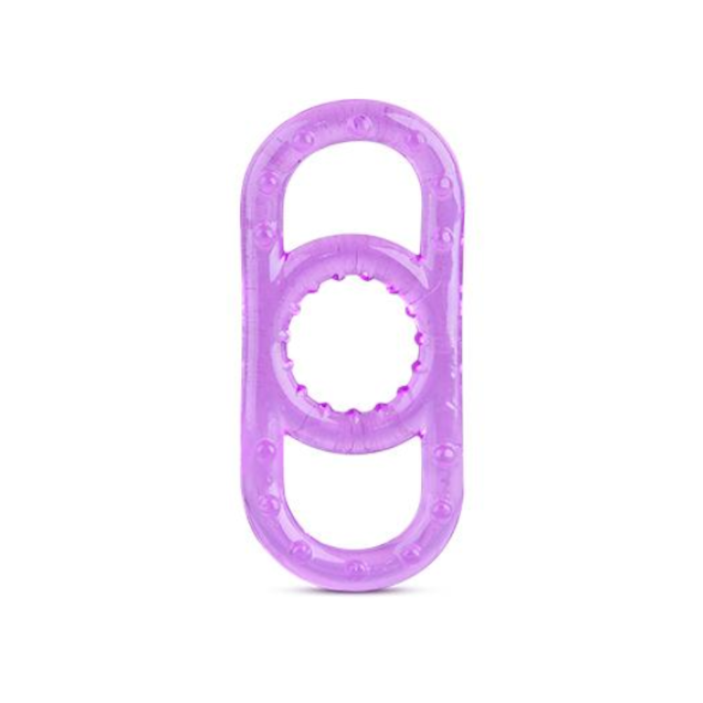 House Of Dasein Stretchy Silicone Penis Cock And Balls Ring Erection Enhancer Men - Purple V1257-31196267937930