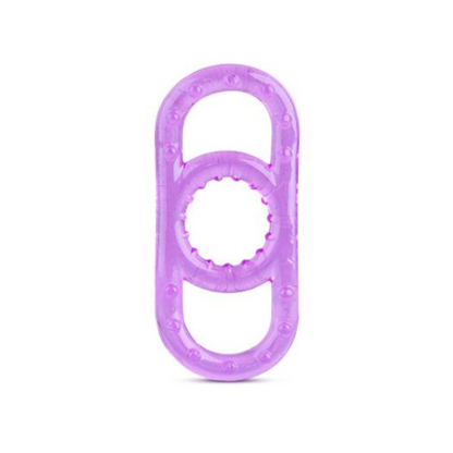 House Of Dasein Stretchy Silicone Penis Cock And Balls Ring Erection Enhancer Men - Purple V1257-31196267937930