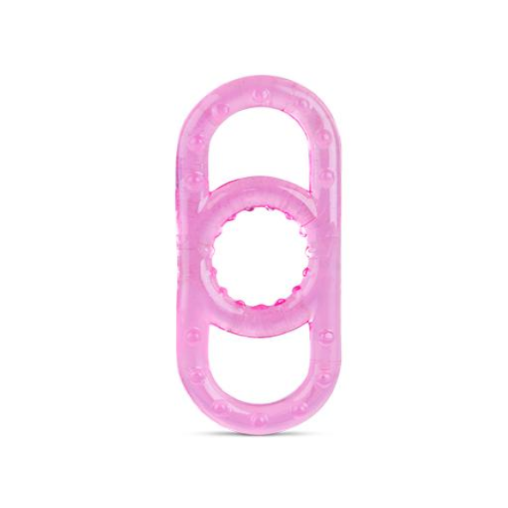 House Of Dasein Stretchy Silicone Penis Cock And Balls Ring Erection Enhancer Men - Pink V1257-31196267970698