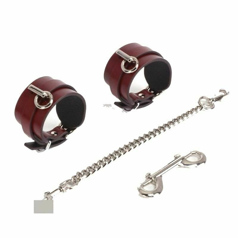 House Of Dasein Genuine Leather Bondage Bdsm Luxury Restraints Kit Kitten Mask Leash - Silver V1257-31196358803594