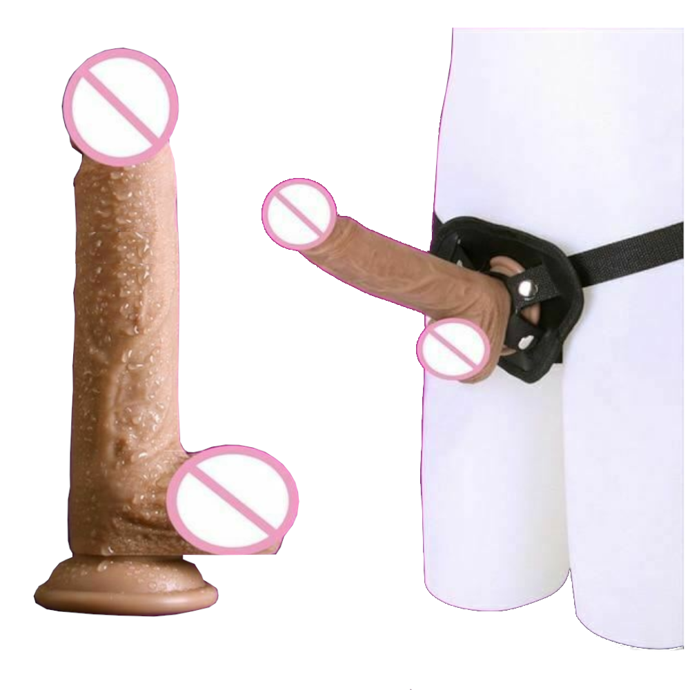 House Of Dasein Soft Silicone Realistic Cock And Balls Dildo Suction Cup Strap On Harness - Large V1257-31196474638474